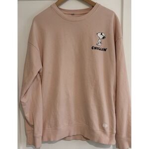 The Souled Store Peanuts Snoopy Joe Cool Pink Sweatshirt Size Large L Chillin GU